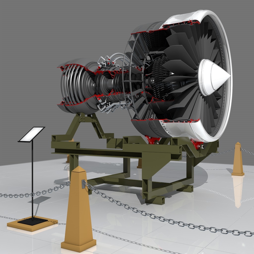 3d aircraft engine model