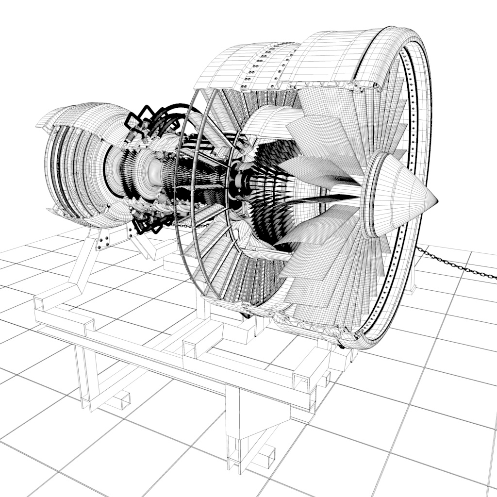 3d Aircraft Engine Model