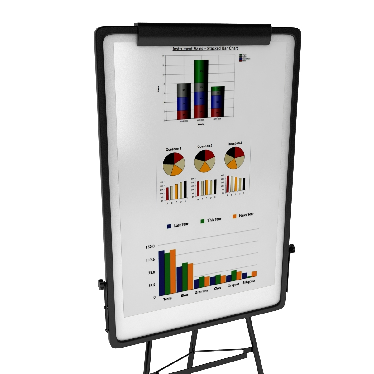 3ds max flip chart easel