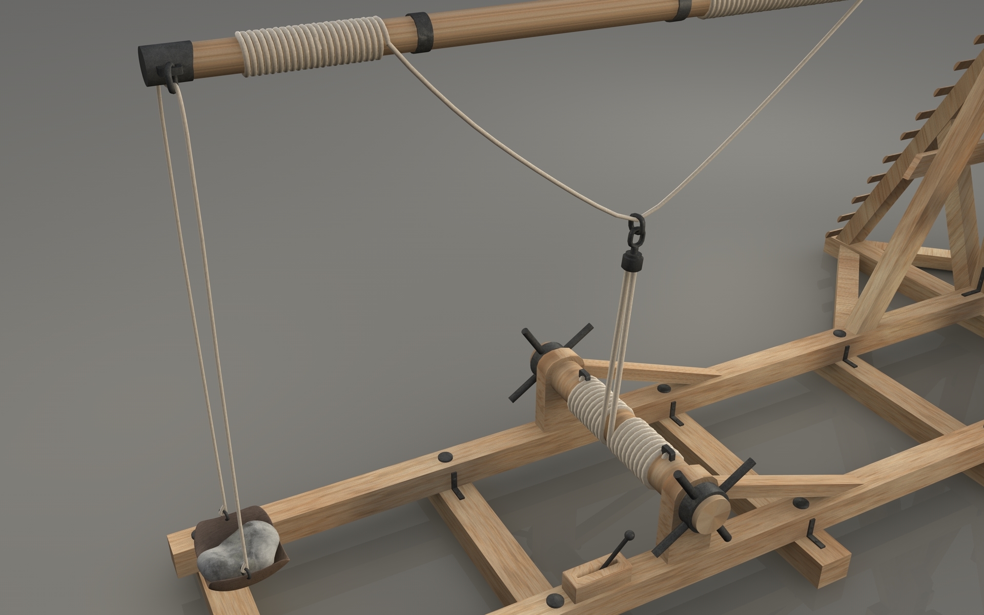 medieval trebuchet obj
