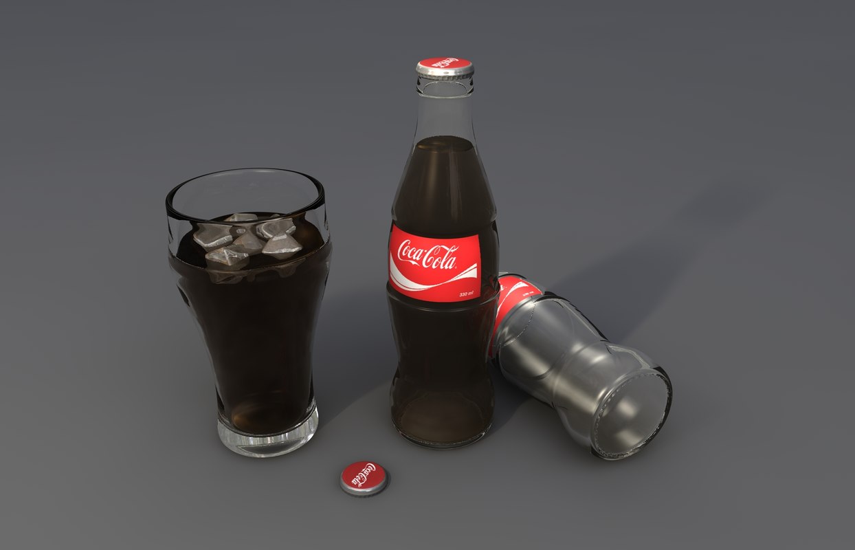 coca cola glass bottle 3d model