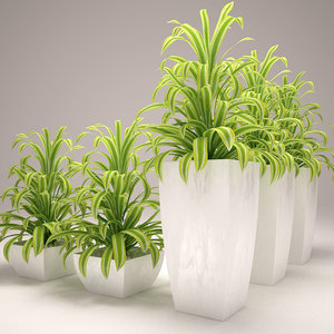3dsmax green plant vase