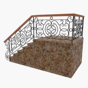 3d wrought iron stair railing