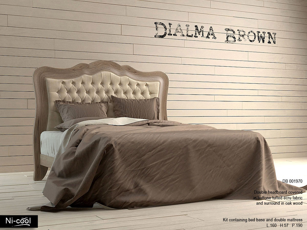 double bed dialma brown 3d model double bed dialma brown 3d model