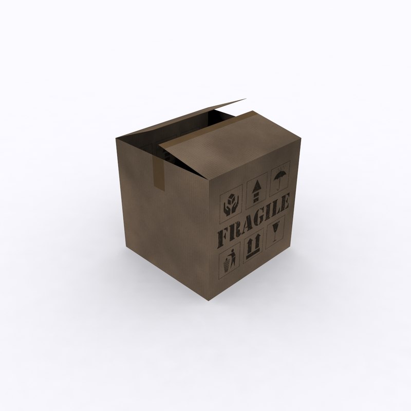 free cardboard box 3d model