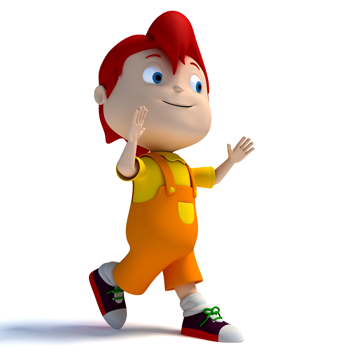 rigged cartoon kid character