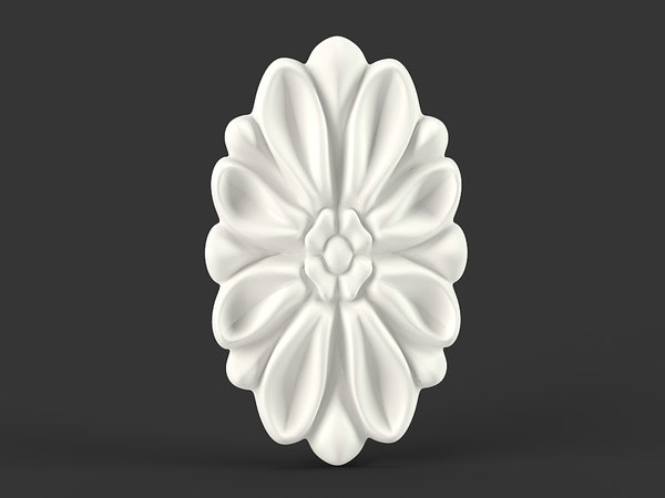 3d max flower oval carved