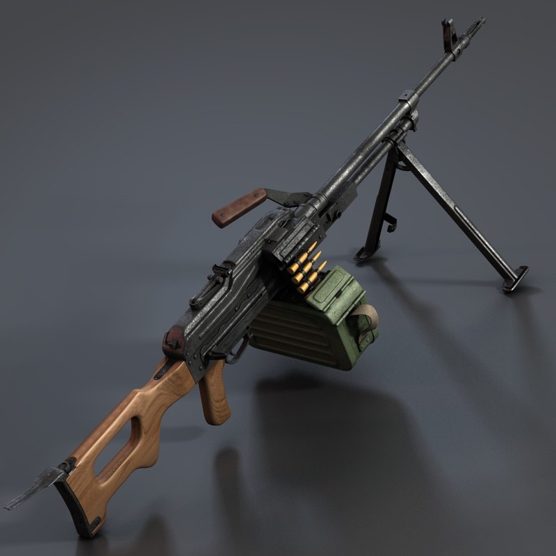 pkm machine gun 3d model