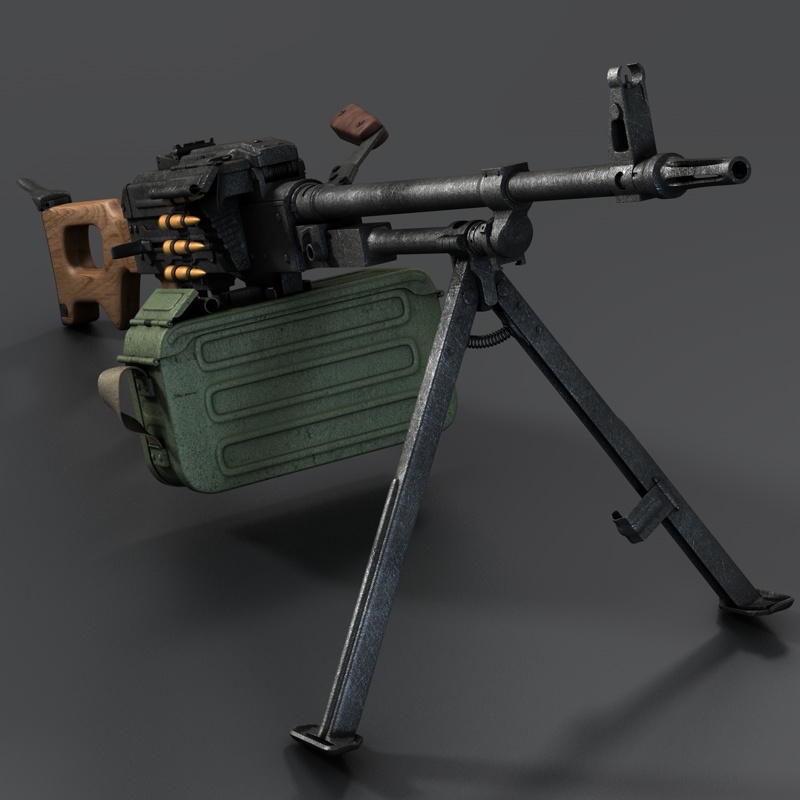 pkm machine gun 3d model