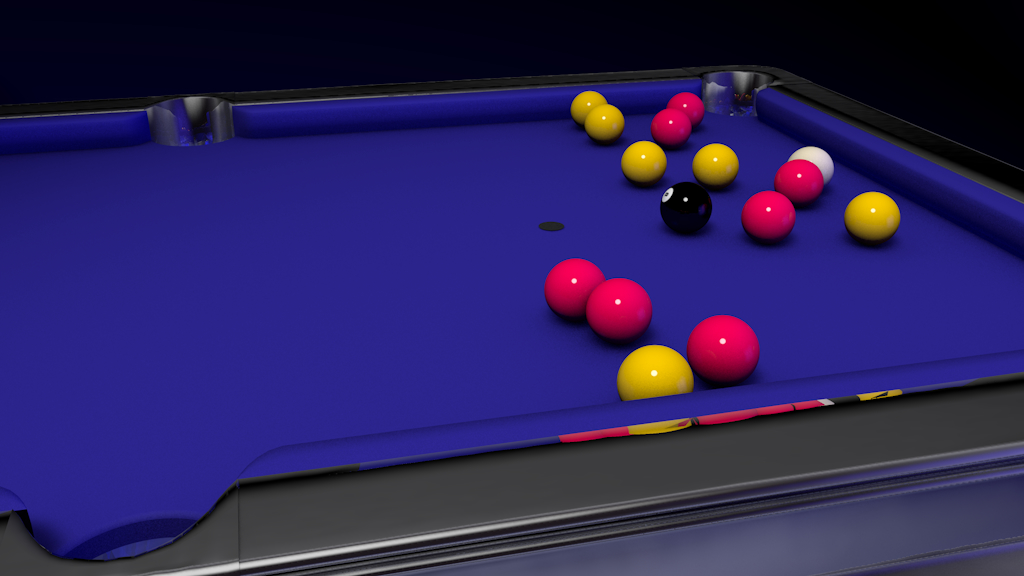 3d pool table balls animation model