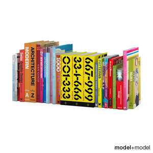 3d model colorful design books set