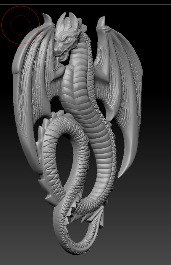 3d bas-relief dragon