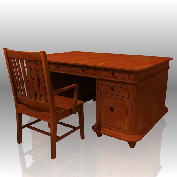 3d Classic Executive Desk Office Chair Model