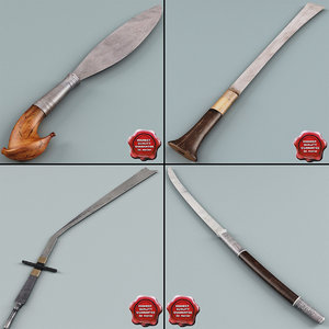 3d far east swords