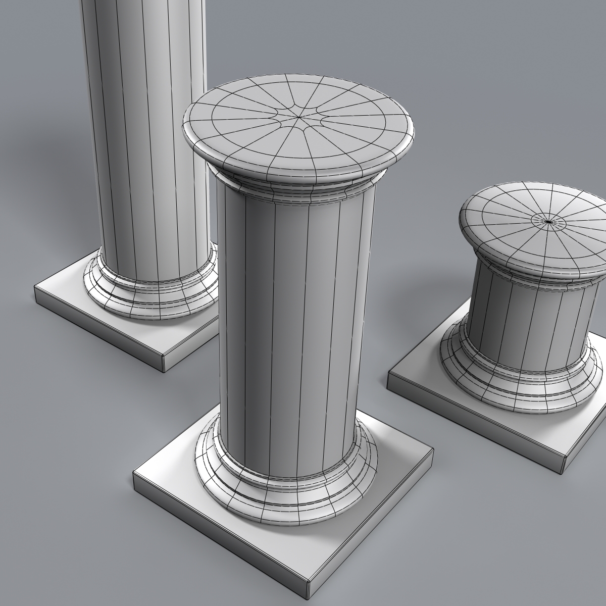 3d pedestals support statue model