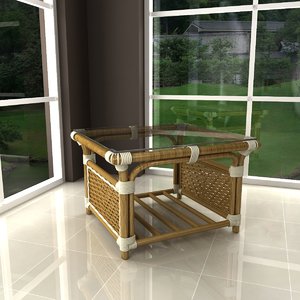 albany rattan coffee table 3d max