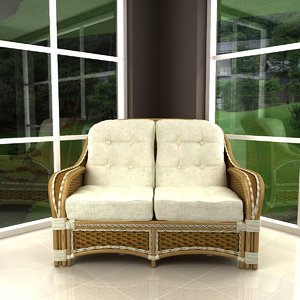 3d albany rattan sofa model