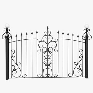 wrought iron fence metal 3d max