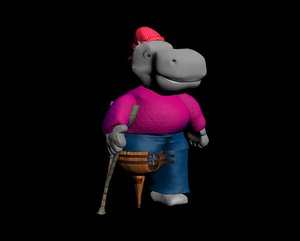 3ds max character hippo pirate