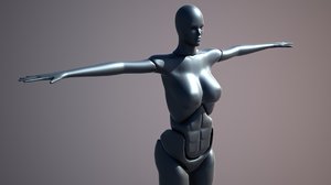 free woman robot 3d model