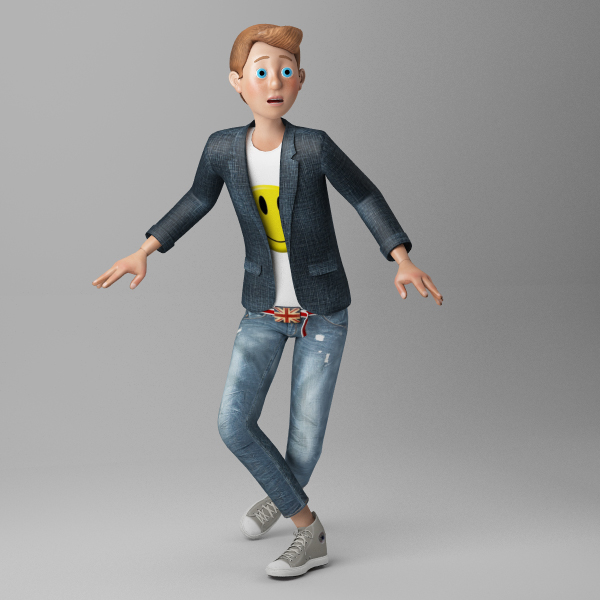 卡通男孩(操纵)3d模型