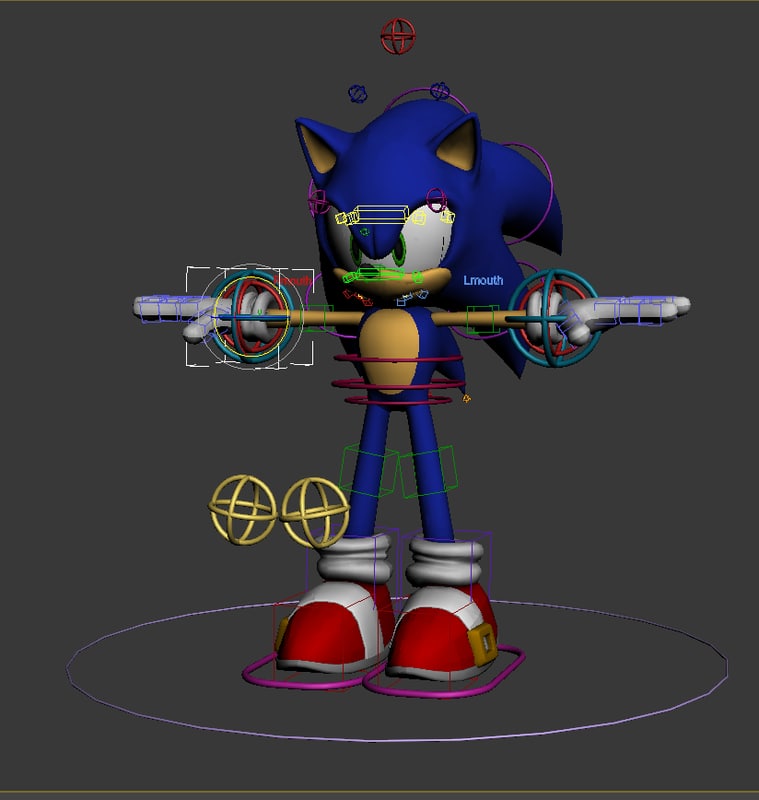 Sonic The Hedgehog 3D Model Rig