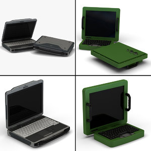 3d model of military laptops