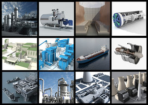 refineries industrial 3d model