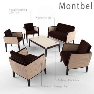 3d model montbel furniture set sofa chair