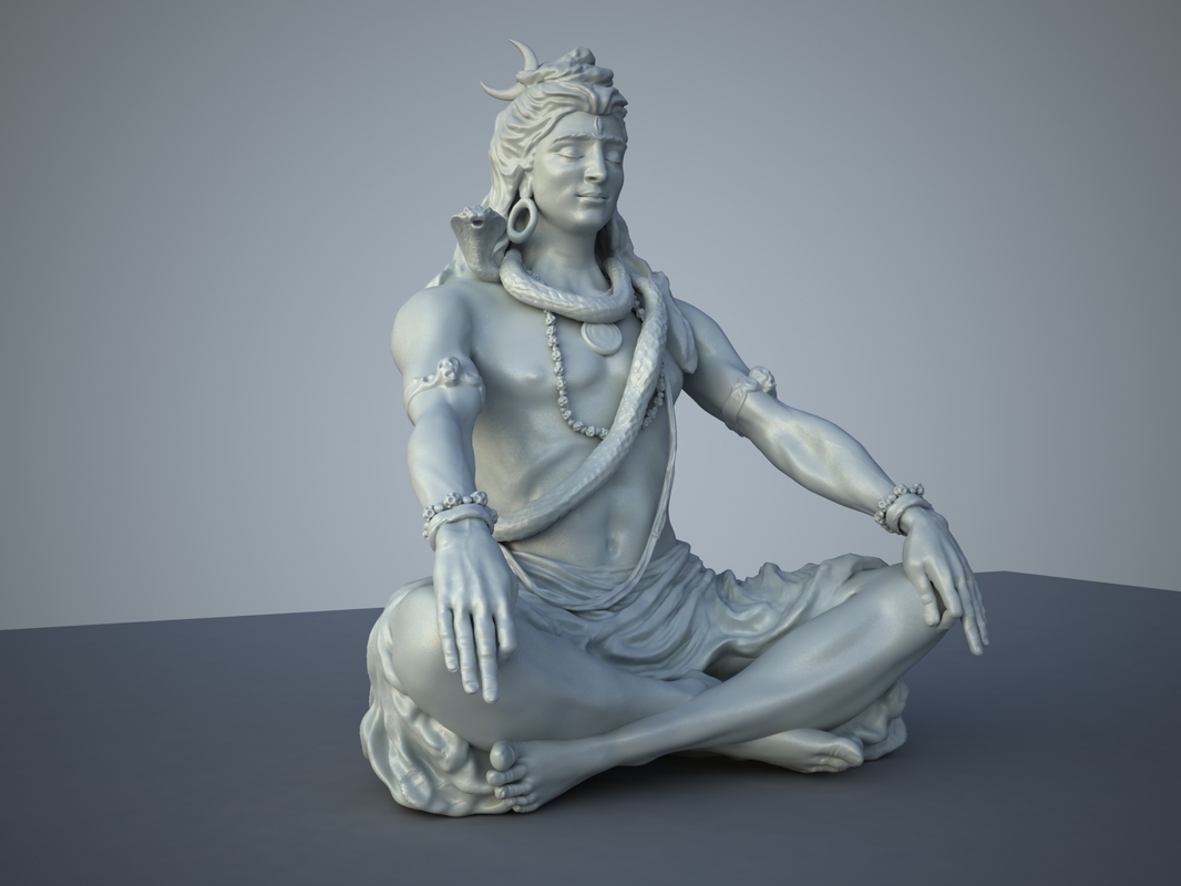 3d max lord shiva statue