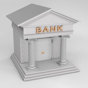 iconic bank structure 3d model
