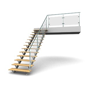 3d model metal staircases step