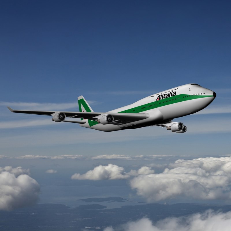 boeing 747 alitalia 3d c4d