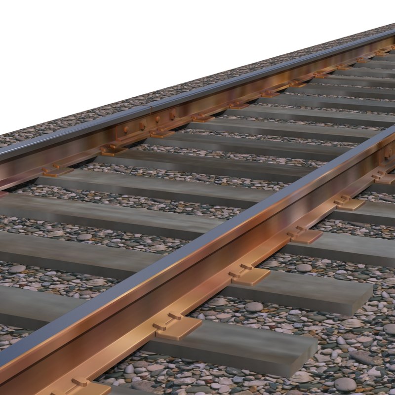 3d standard gauge railroad track model