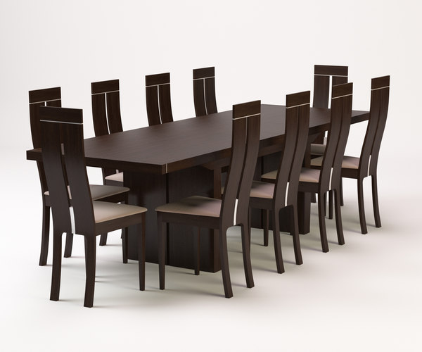 3d Model Dining Table Chair, Dining Table Chairs