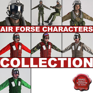 air force characters static 3d model