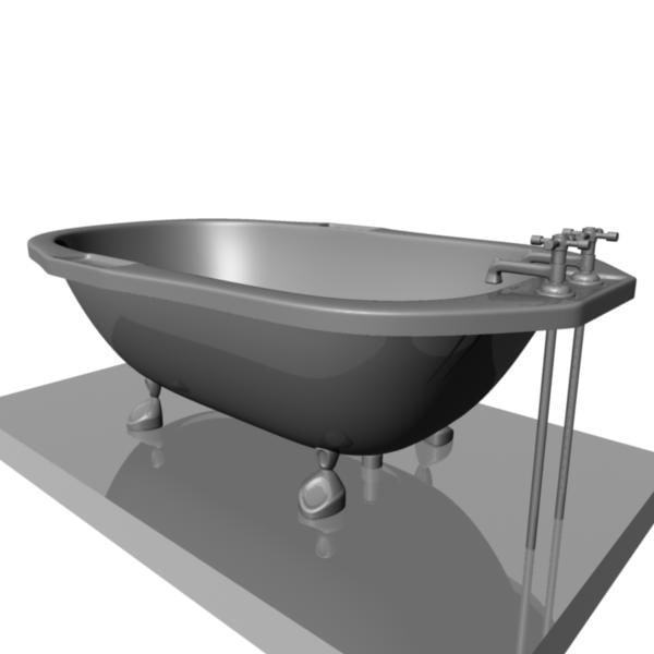 3d model old fashion bathtub