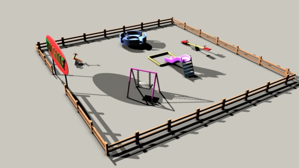 playground slide carusel 3d ma