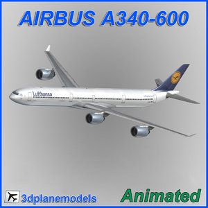 airbus a340-600 3d model