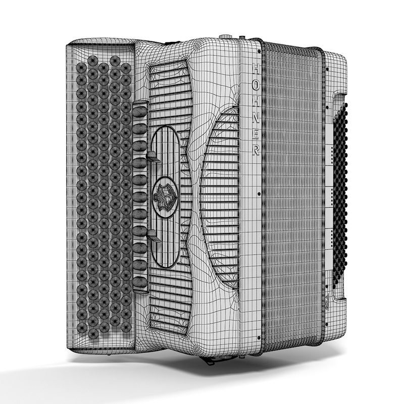 3d model button accordion