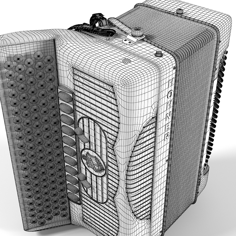 3d model button accordion