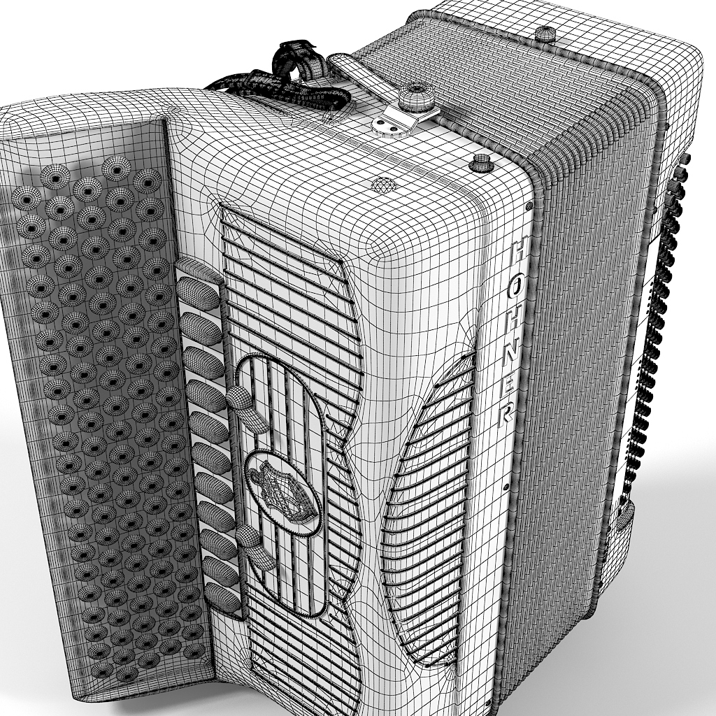 3d model button accordion