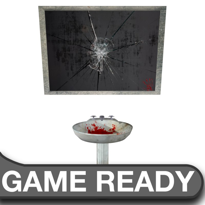 3d bathroom victorian bloody sink model