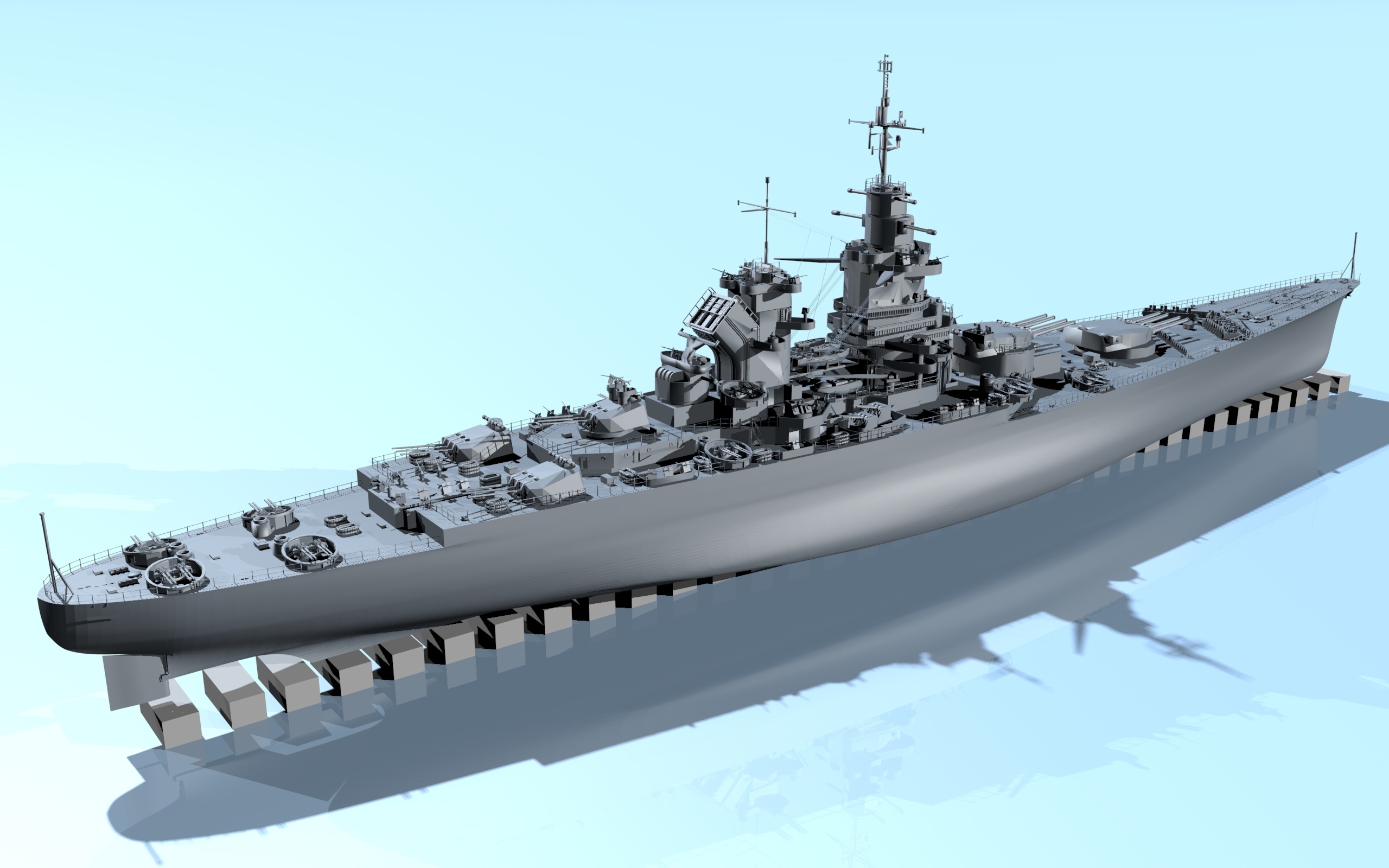 French Battleship Richelieu 3d Model