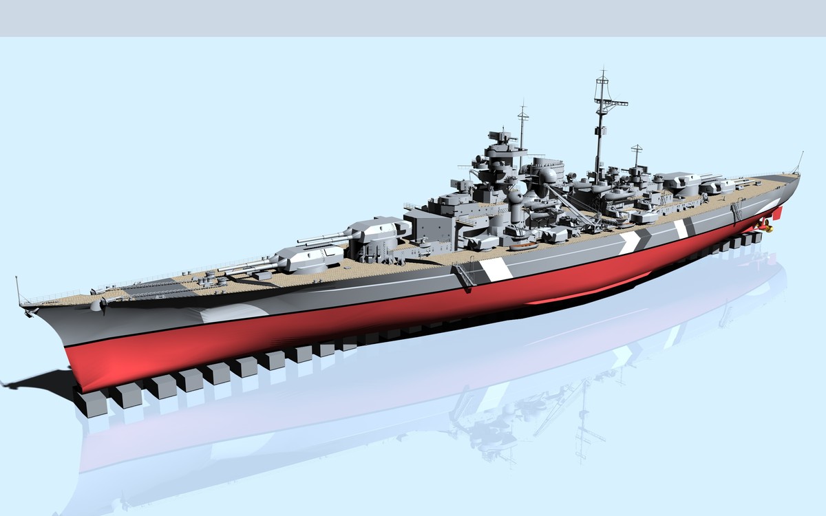 battleship bismarck 3d model