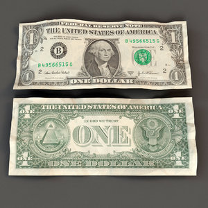 3d dollar bill model