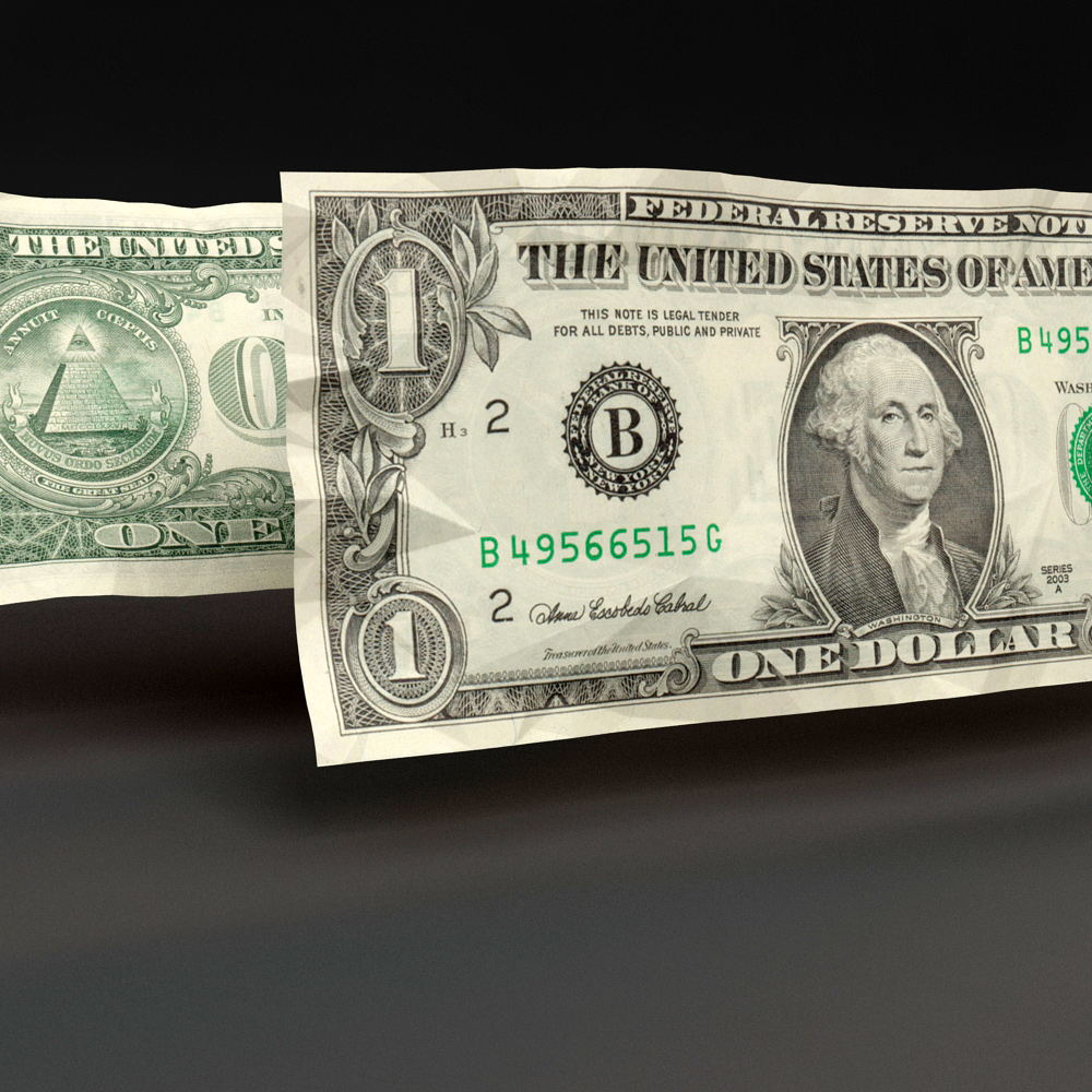 3d dollar bill model