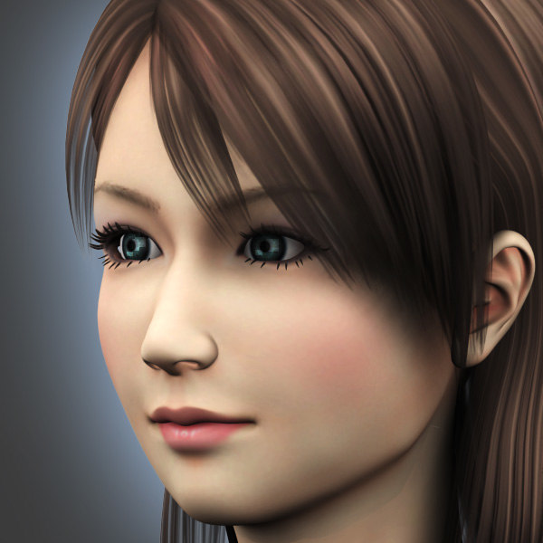 female girl human 3d model