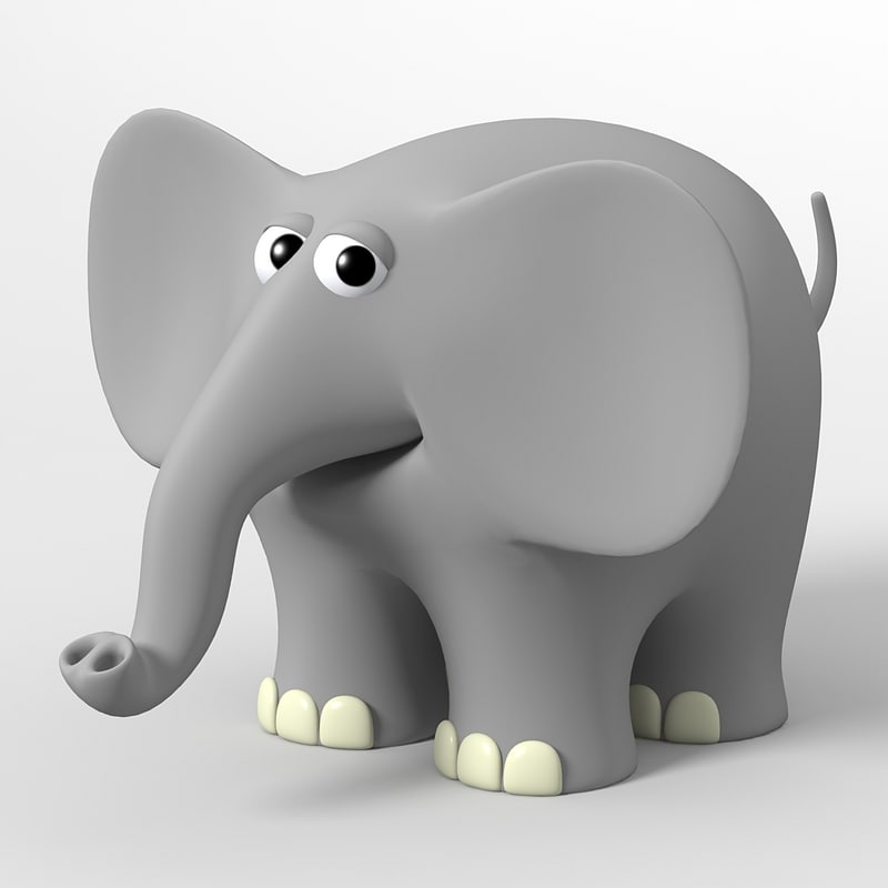 3d model of elephant toon