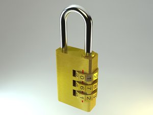 lock padlock 3d 3ds